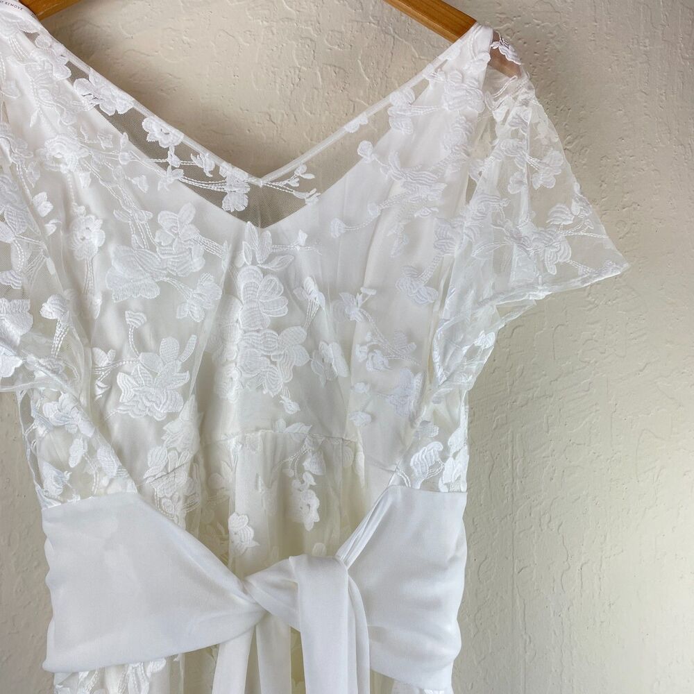 ~ Seraphine Luxe 10 Dress Nursing Lace Ivory Lined Wedding Shower Bridal Midi - Picture 14 of 15